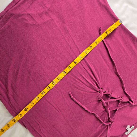 🎄 Victoria Secret PINK EUC Soft long sleeve tie front top XS dark pink Bayberry - Picture 11 of 14